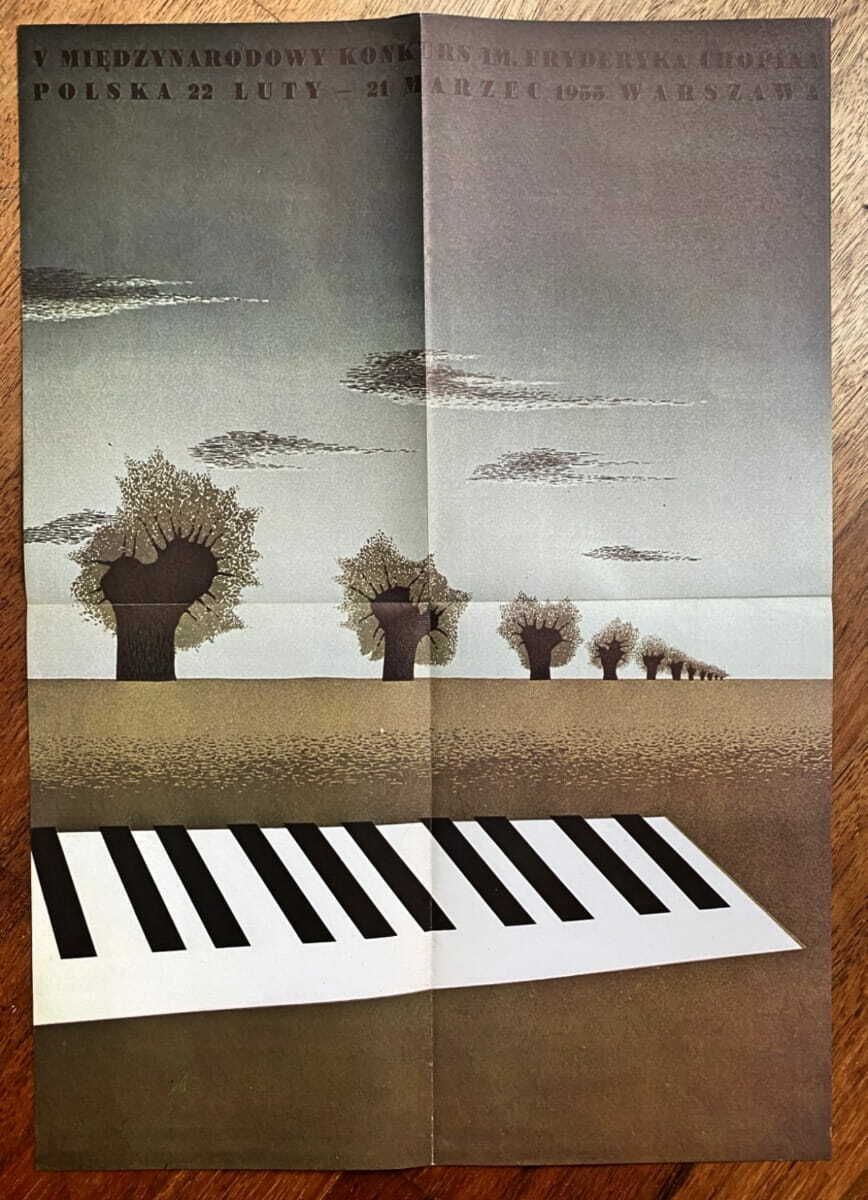 Poster For The 5th International Fryderyk Chopin Piano Competition, Author: Tadeusz Trepkowski, 1954 photo furniture