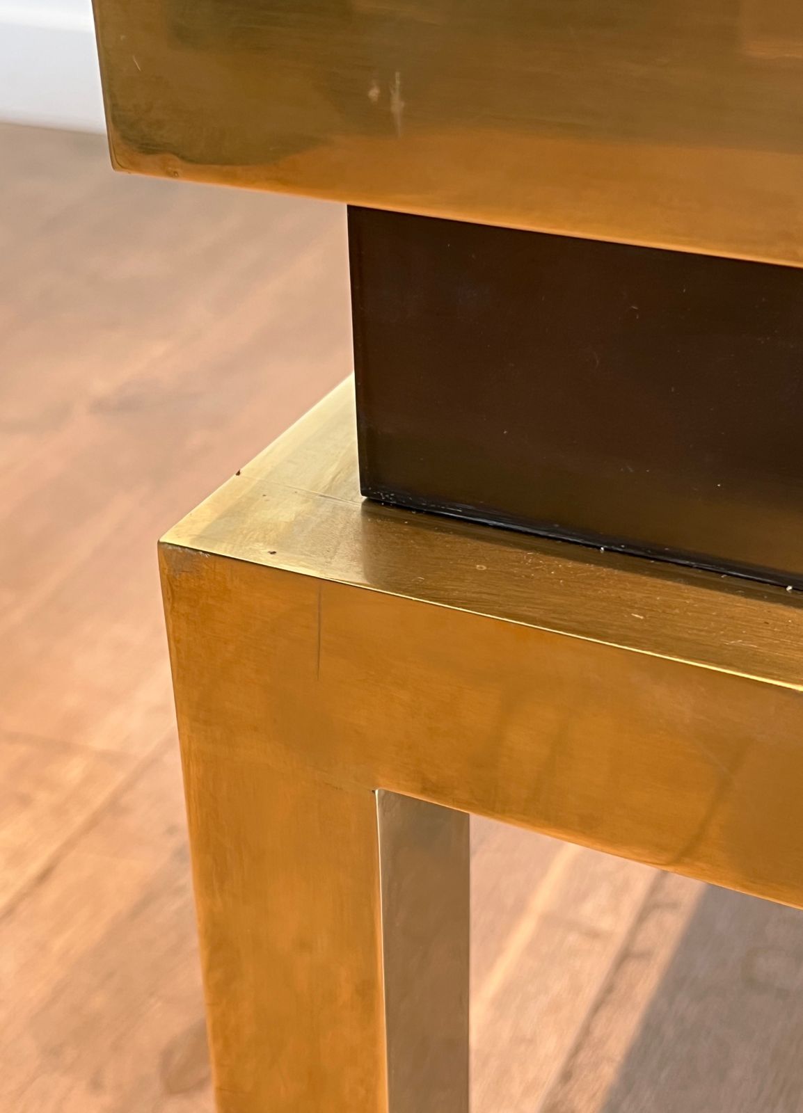 photo furniture Brass And Black Lacquer Coffee Table By Guy Lefèvre For Maison Jansen