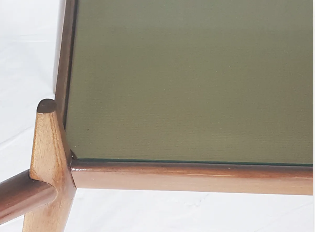 Mid Century Italian Modern Beech Wood And Glass Dining Table From Isa, 1950s photo vinterior