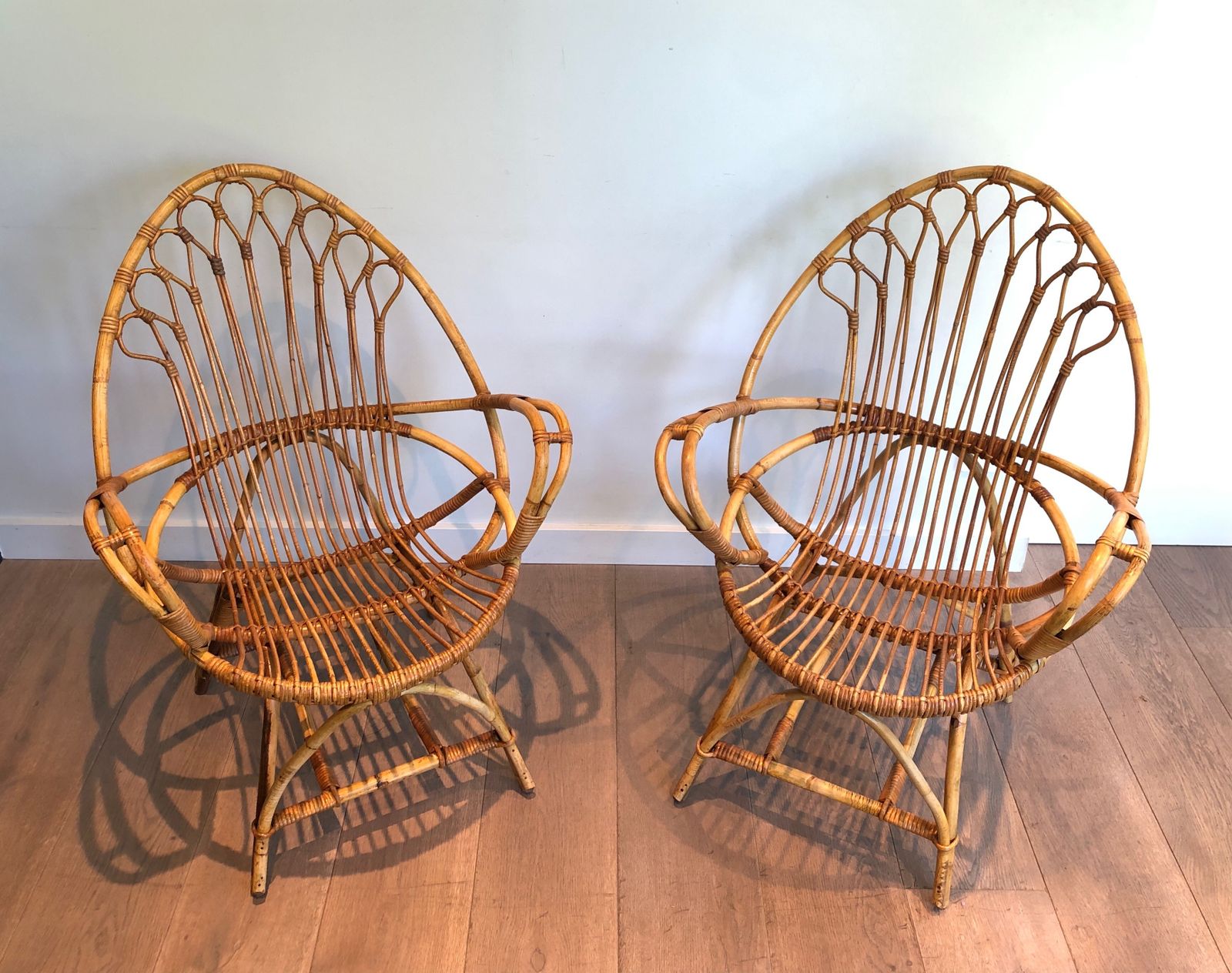 Pair Of Rattan Armchairs, 1970s