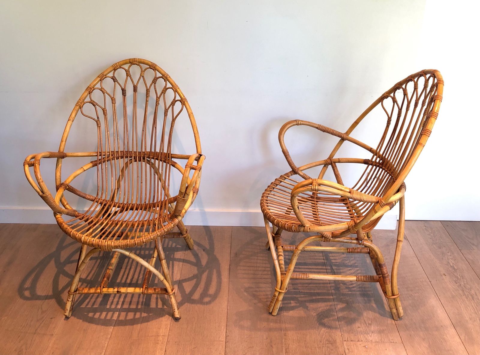 Pair Of Rattan Armchairs, 1970s photo for sale