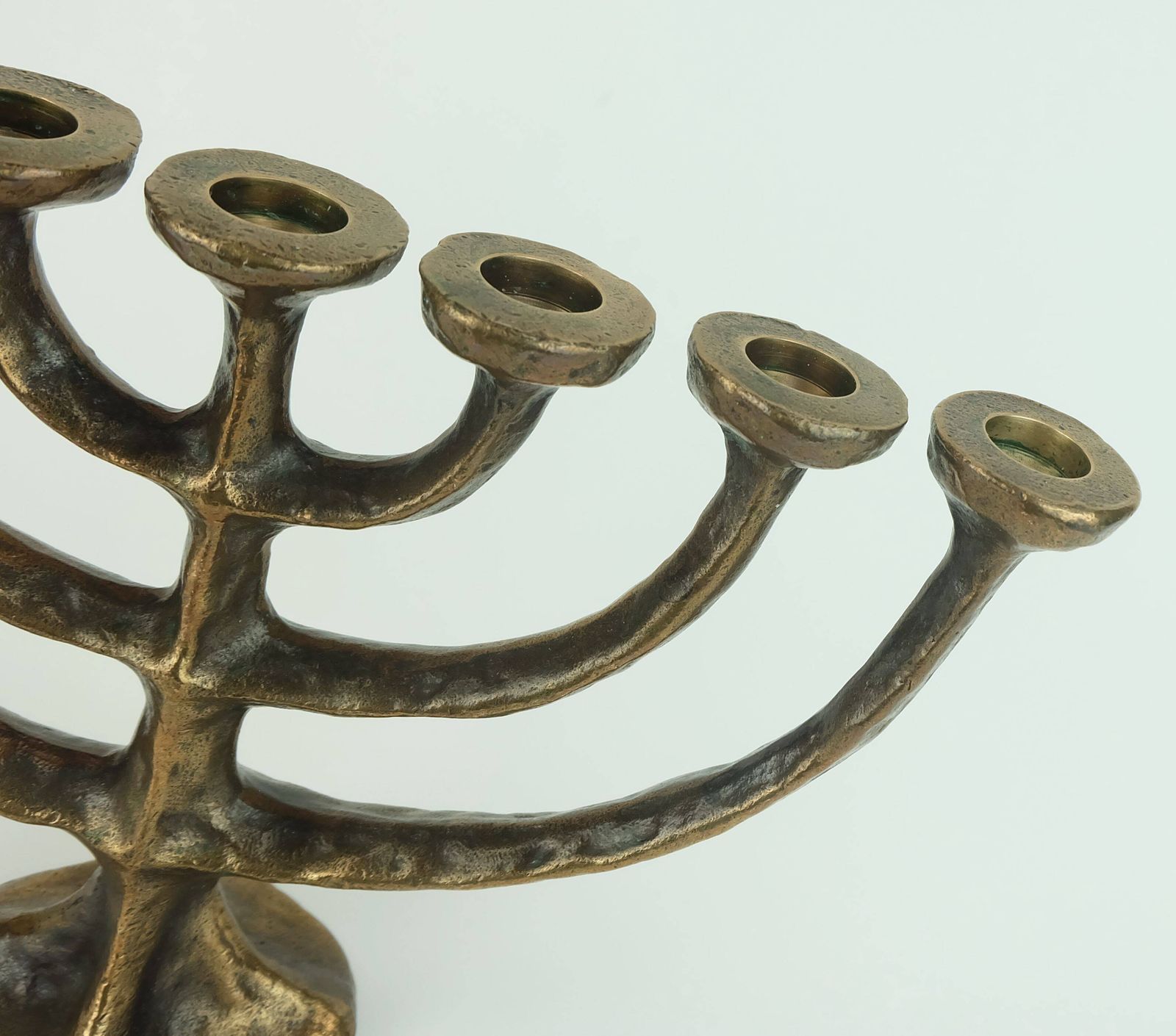 7 Armed Cand1960s 70s Mid Century Brutalist Bronze Candelabra photo 232.0