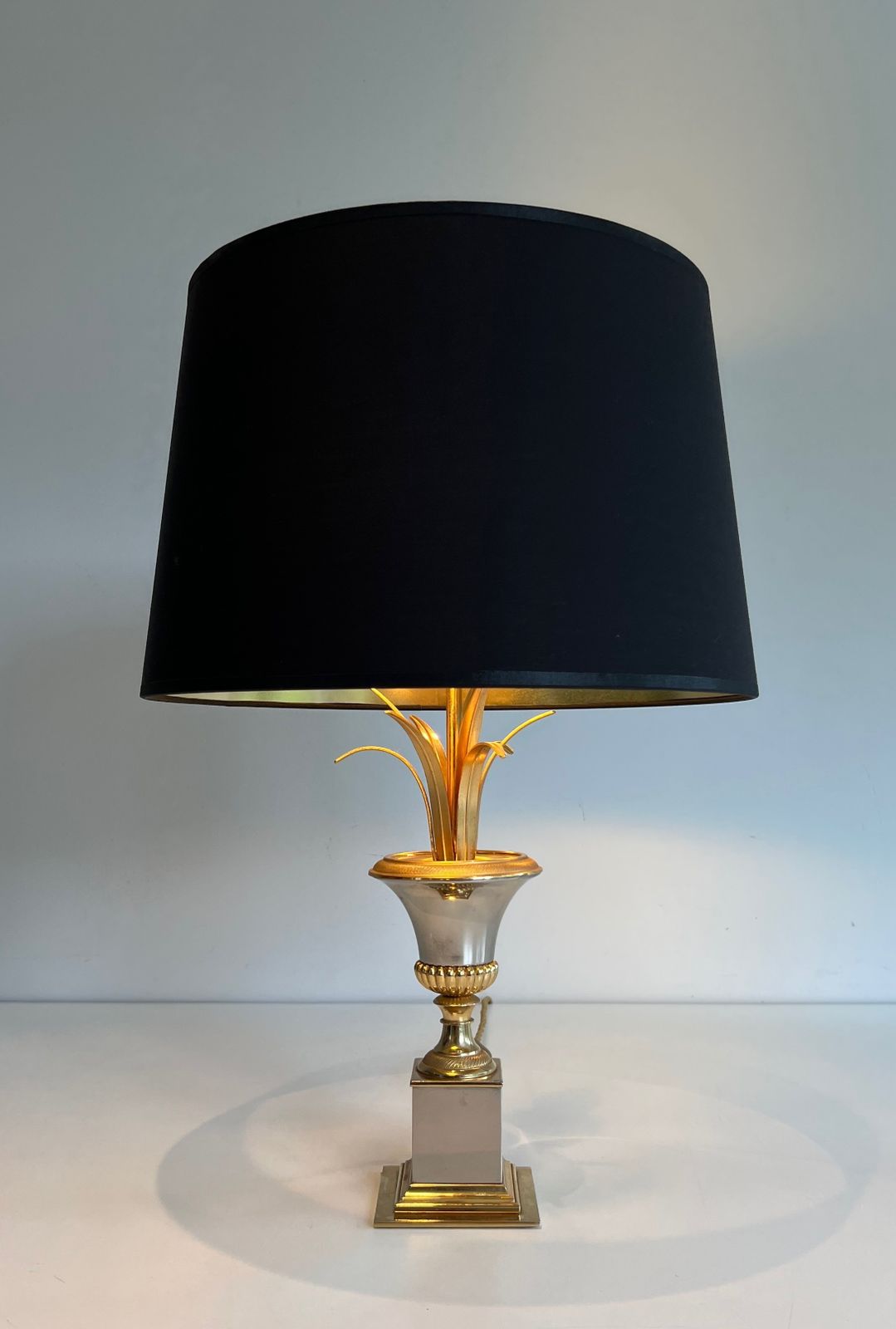 Pair Of Chrome And Brass Palm Tree Lamps In The Style Of Maison Charles. Circa 1970 photo buy