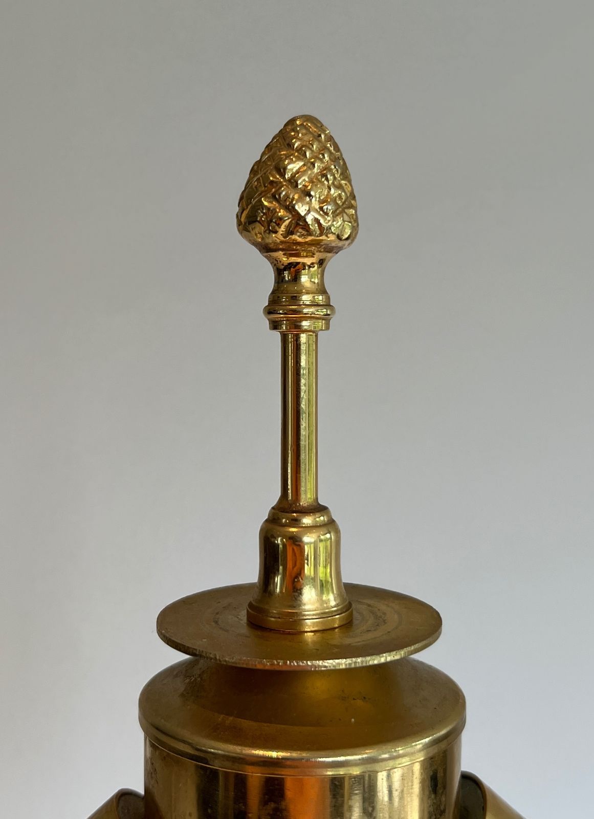photo for sale Pair Of Chrome And Brass Palm Tree Lamps In The Style Of Maison Charles. Circa 1970