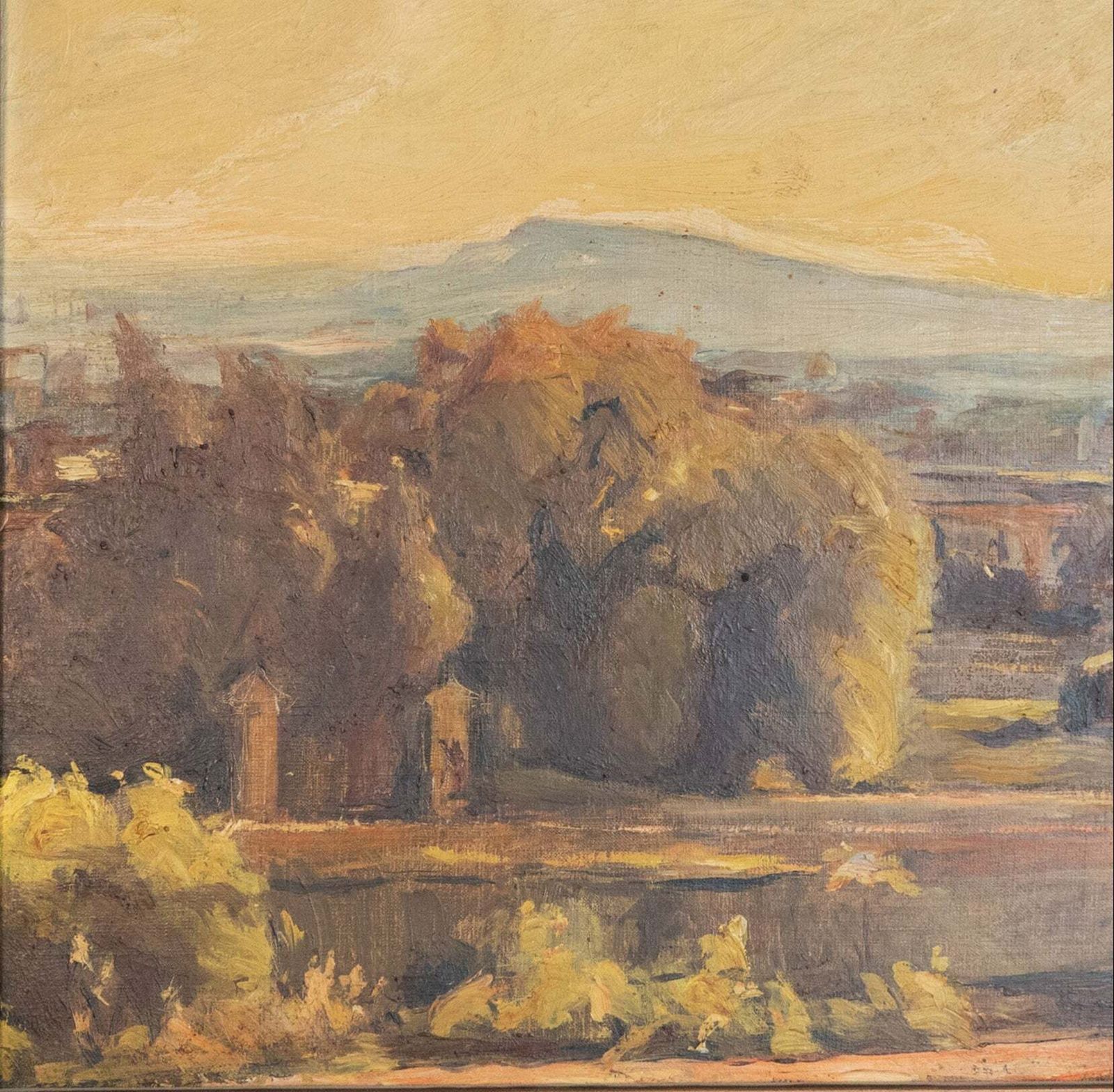 Spaans Landschap In Het Gouden Uur – Impressionistisch Olieverfschilderij photo furniture
