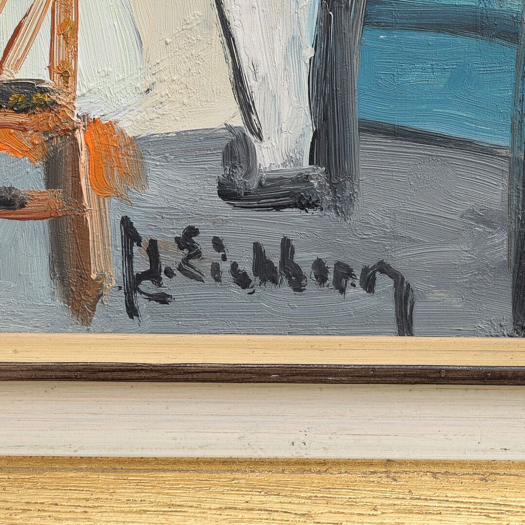 photo for sale Parisian Café Scene Oil Painting By Swedish Artist Jack Eichborn