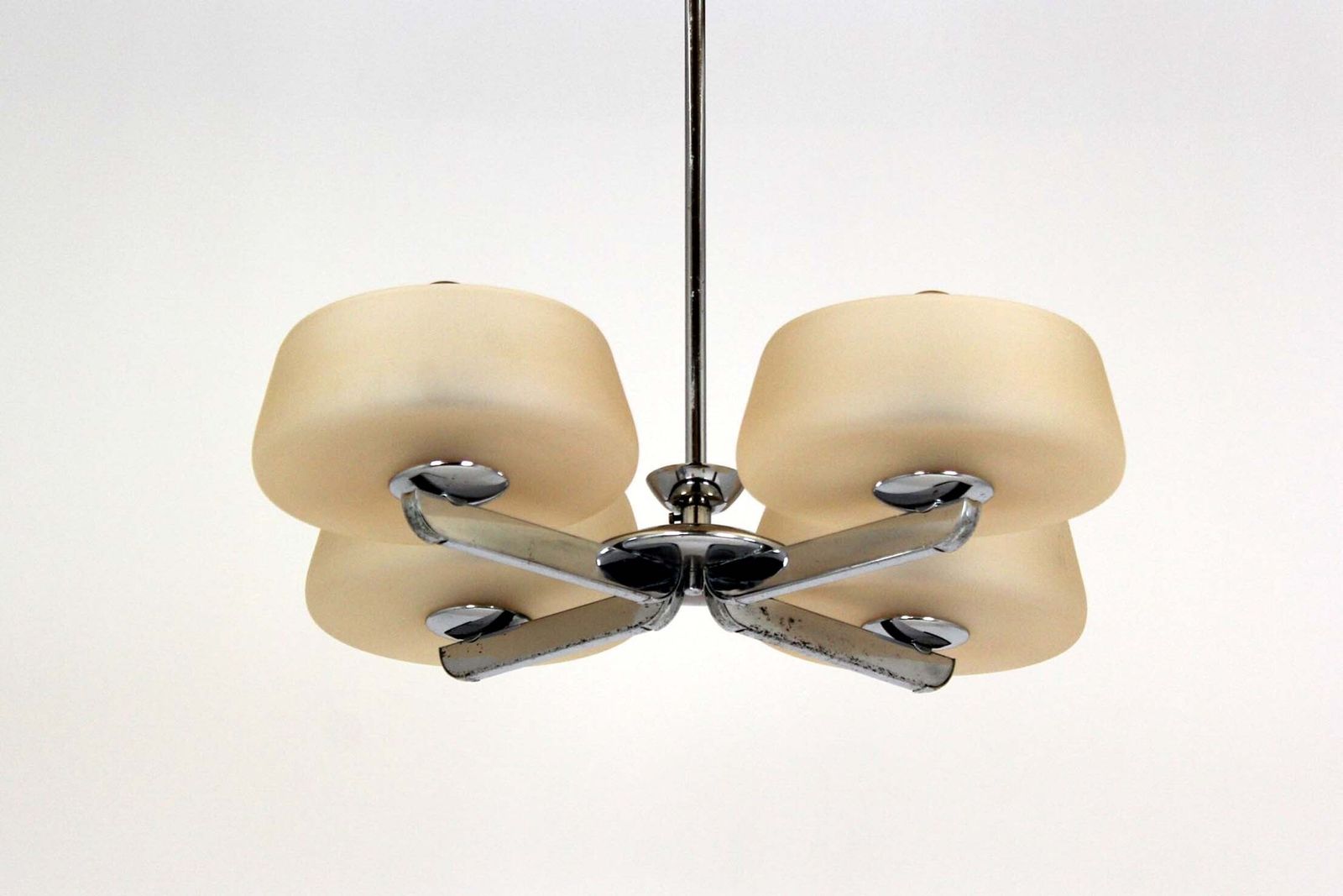 photo for sale Art Deco Chrome Chandelier By Esc, Czechoslovakia, 1930s–1950s