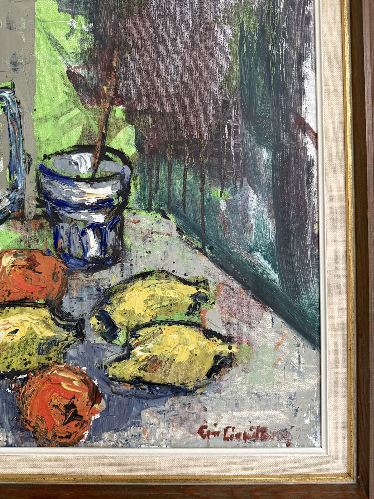 Still Life Jug And Fruit   Oil Painting By Eric Lundberg photo 575.0