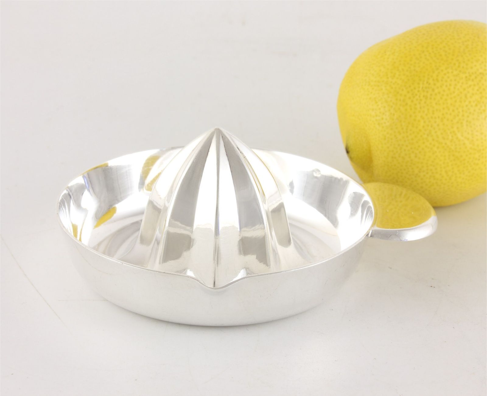 French Solid Silver Christofle Lemon Squeezer. Art Deco Citrus Press. photo for sale