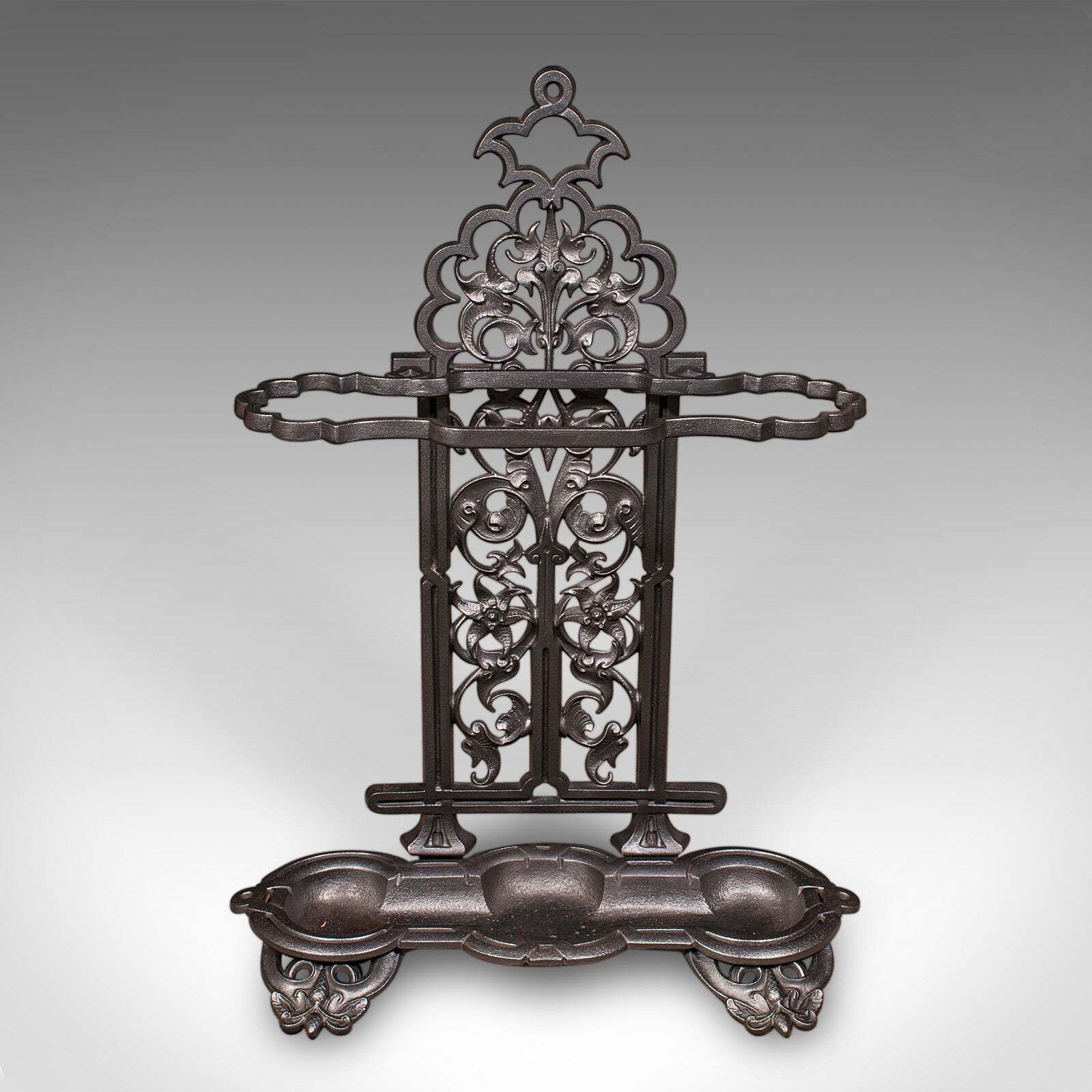 Antique Ornate Stick Stand, English, Umbrella Loop, Victorian, Jacobean Taste photo furniture