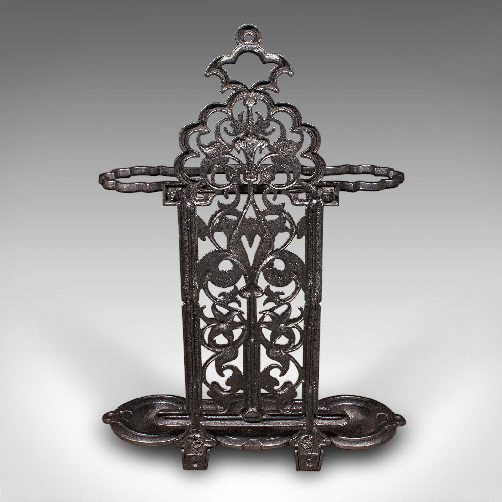 Antique Ornate Stick Stand, English, Umbrella Loop, Victorian, Jacobean Taste photo 1726.0
