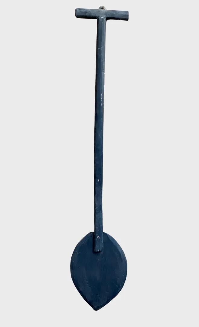 Antique 1900s Tribal Teakwood Oar From Kerala – Handcrafted Paddle For Wall Decor