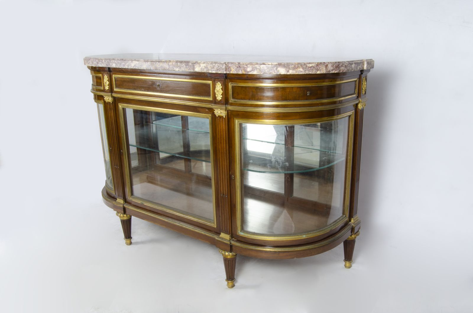 Late 19th Century Louis XVI Bronze, Wood, And Marble Service Vitrine By Francois Linke, France photo vinterior
