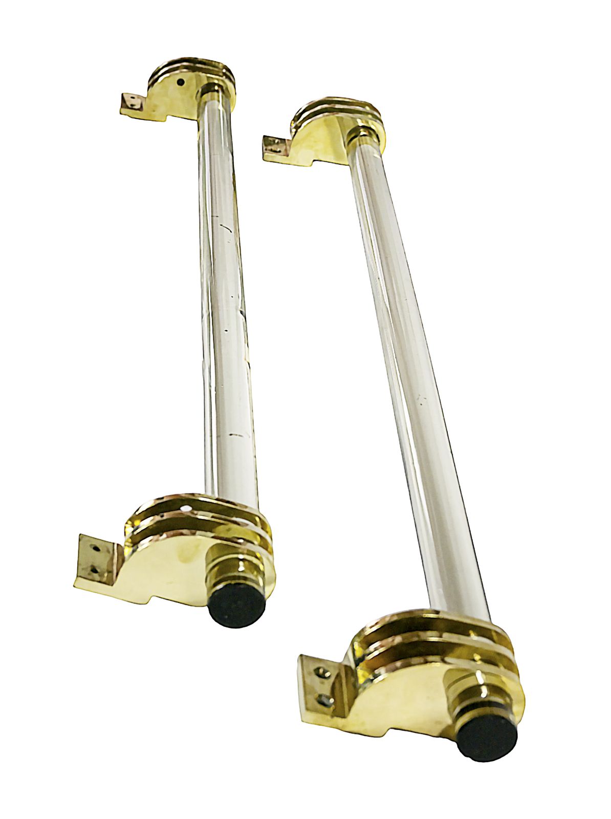 Set Of 4 Pcs. Large Art Deco Murano Glass And Brass Door Handles photo 3000.0