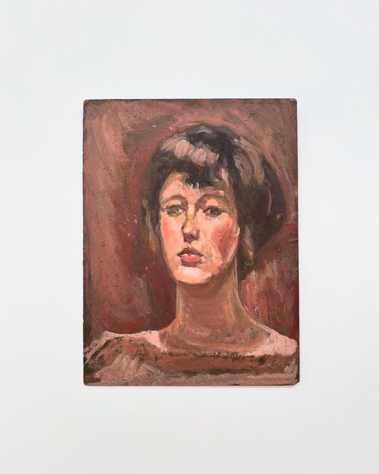 Female Portrait, Oil On Board, 1960s