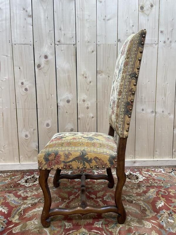Suite De 4 Louis XIII Os De Mouton Tissu Fleurs photo 630.0