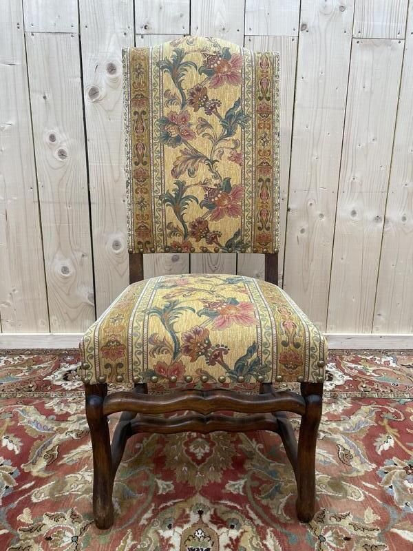 Suite De 4 Louis XIII Os De Mouton Tissu Fleurs photo vinterior