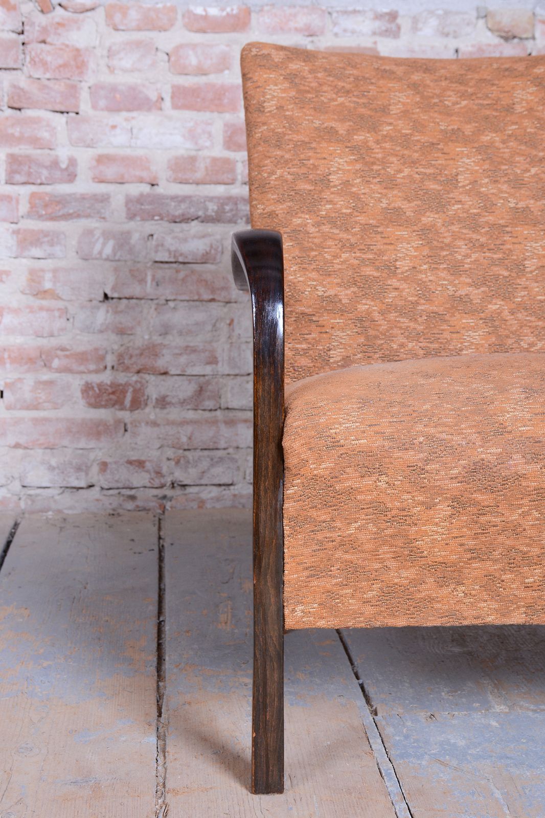 Pair Of Restored Art Deco Armchairs, Beech, Polish, Reupholstered, Czech, 1930s photo for sale
