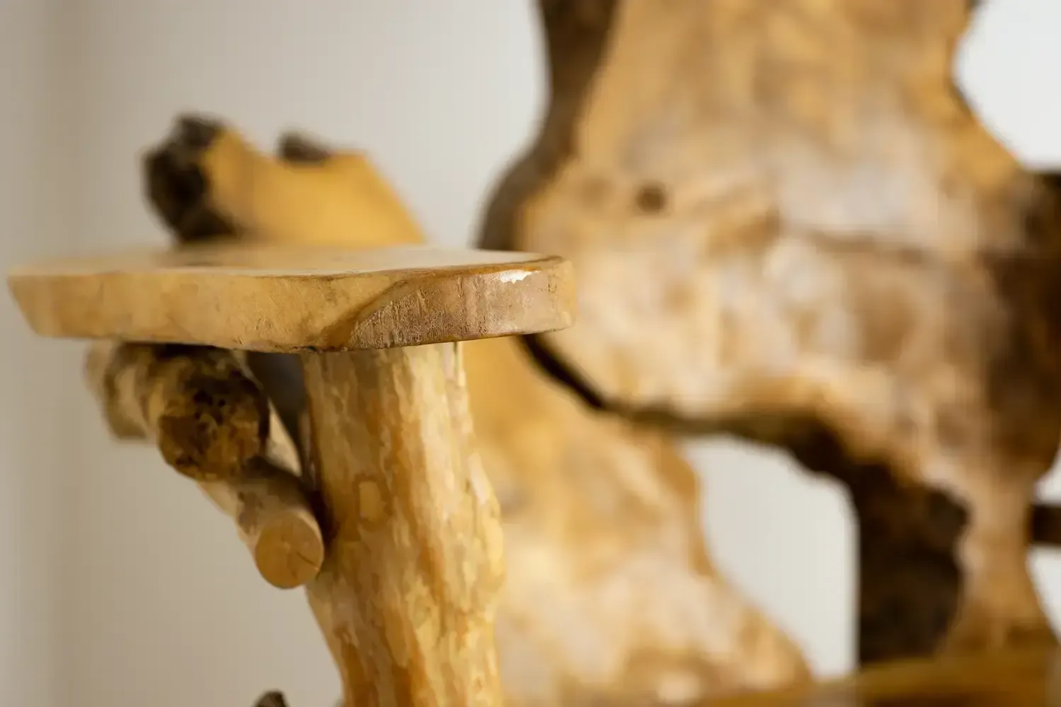 Sculptural 1980s Teak Root Chair – Organic Handmade Armchair, Naive Rustic Construction photo 750.0