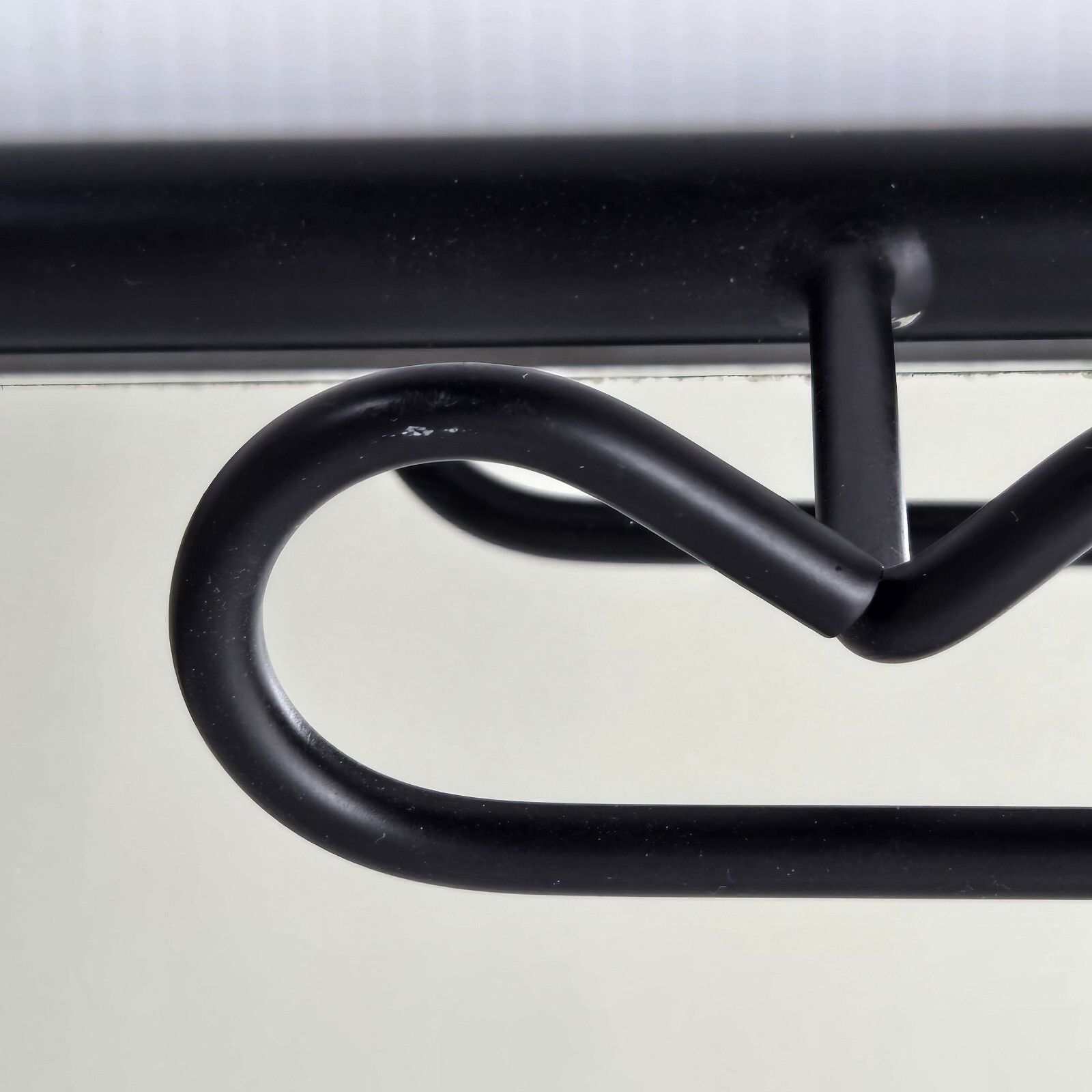 photo furniture Vintage 1950 Rockabilly Black Lacquer Metal Patere Mirror Wall Coat Rack 50s