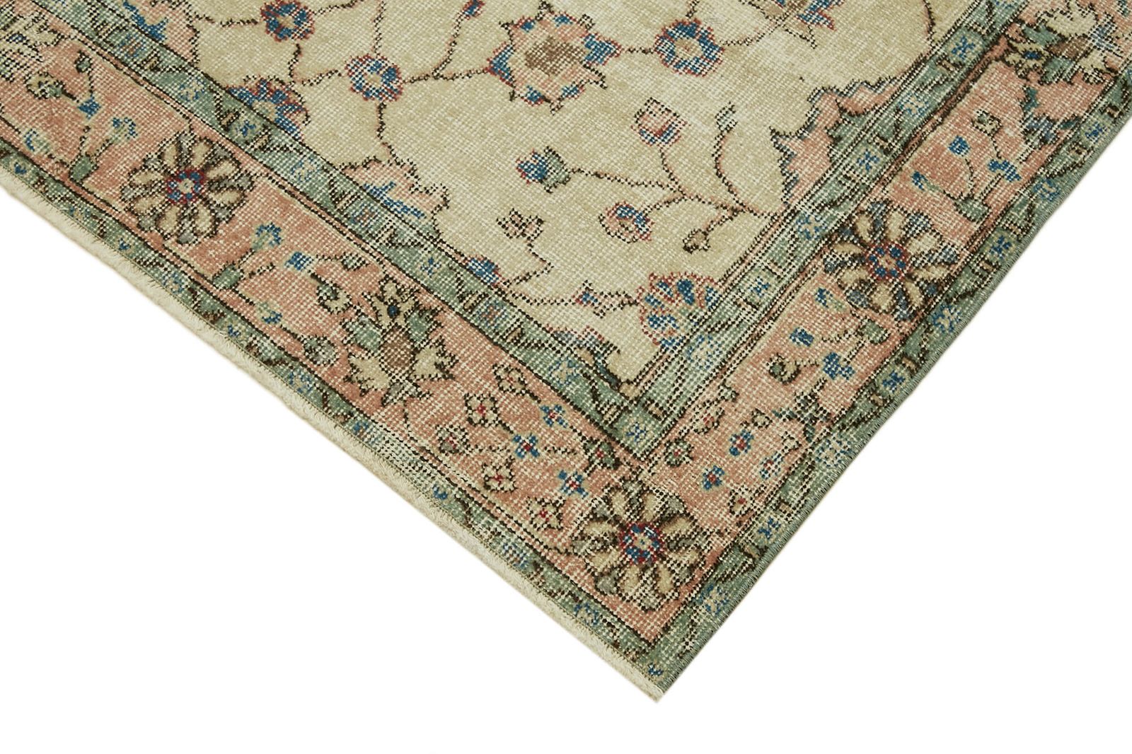 4x6 Beige Turkish Vintage Area Rug   45923 photo Textiles