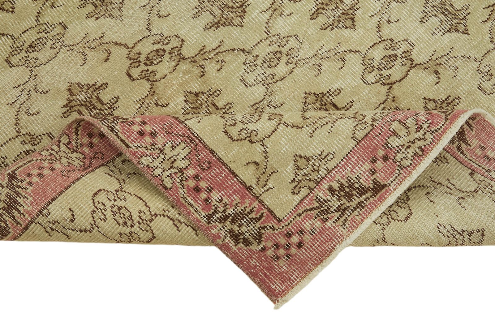 4x6 Beige Turkish Vintage Area Rug   45922 photo vinterior
