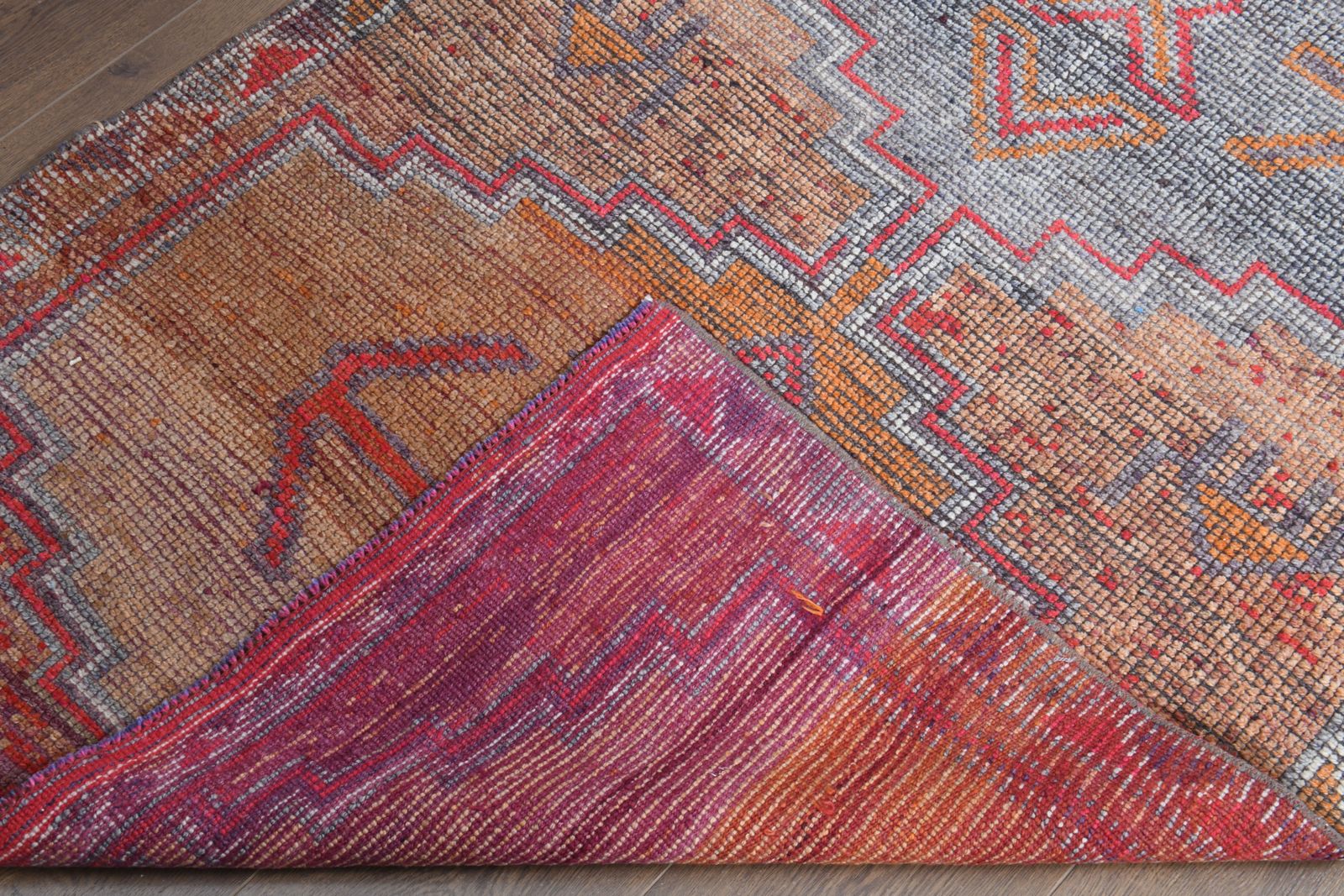 3'4x10'3 Ft, Faded Purple Vintage Turkish Runner, Washable, Low Pile, Stair Decor, Hallway Decor, Kitchen Rug, Wool, Handmade Oushak Rugs photo buy