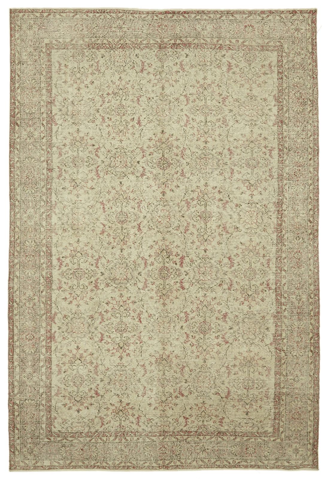 7x10 Beige Turkish Vintage Area Rug