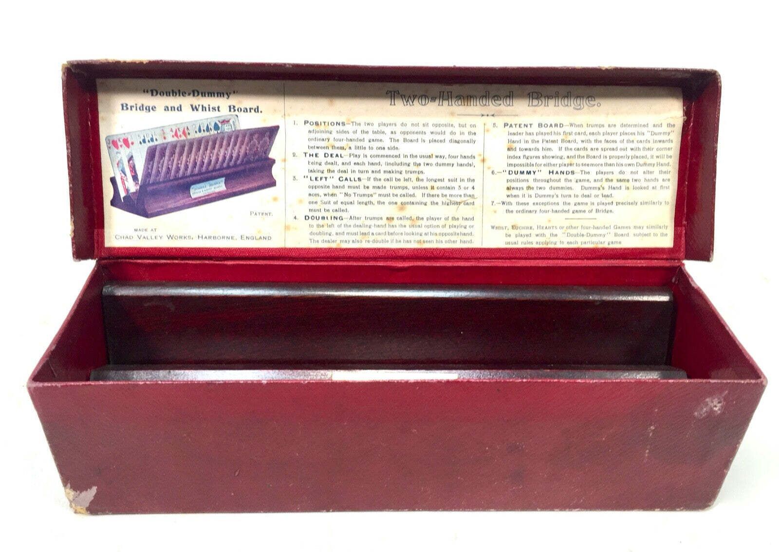 Antique Wooden Chad Valley’s Double Dummy Bridge & Whist Board In Original Box photo Home Decor