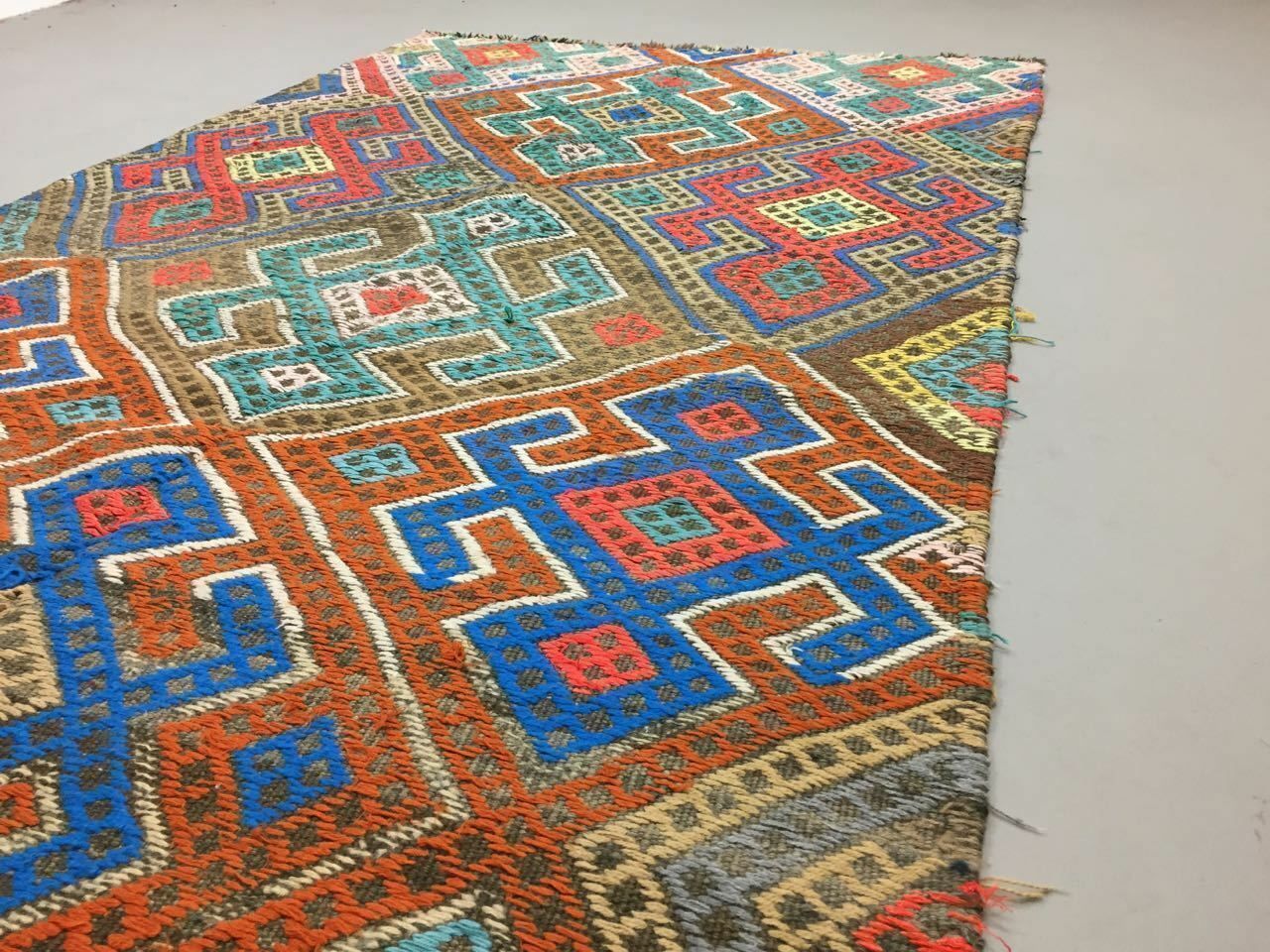 Textiles Vintage Turkish Kilim Kelim Rug 252x153cm Shabby Wool, Country Home Boho photo