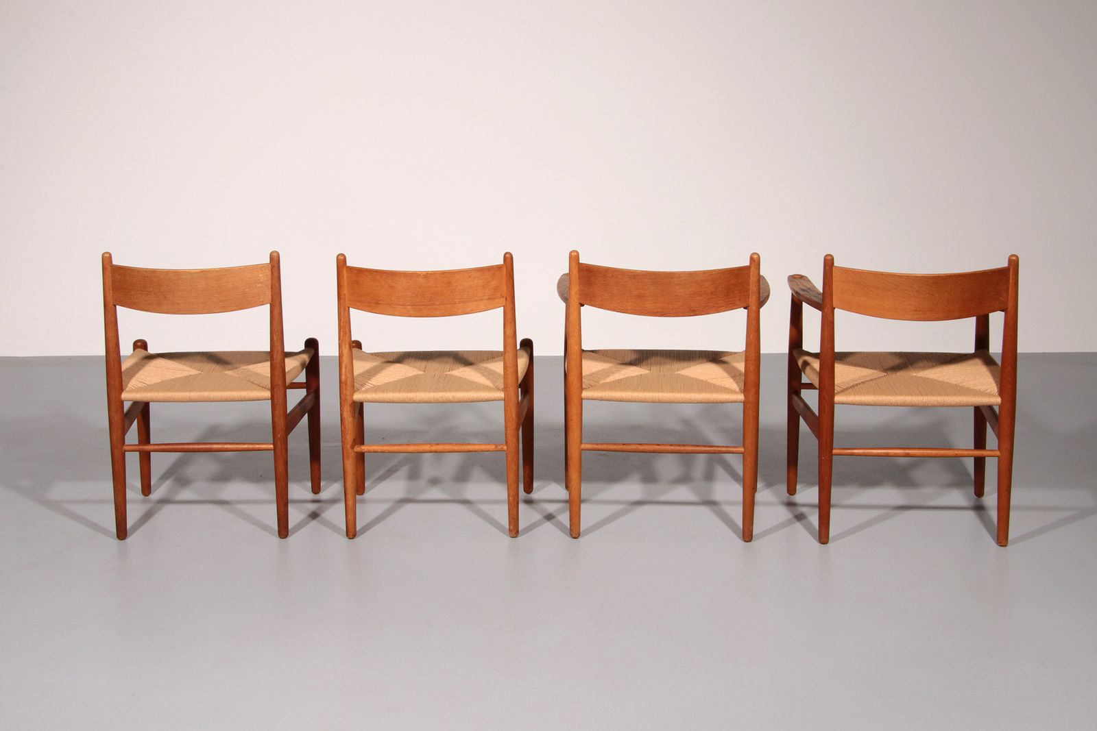 Dining Chairs By Hans Wegner For Carl Hansen & Søn,Denmark 2 Ch37 And 2 Ch36 photo vintage