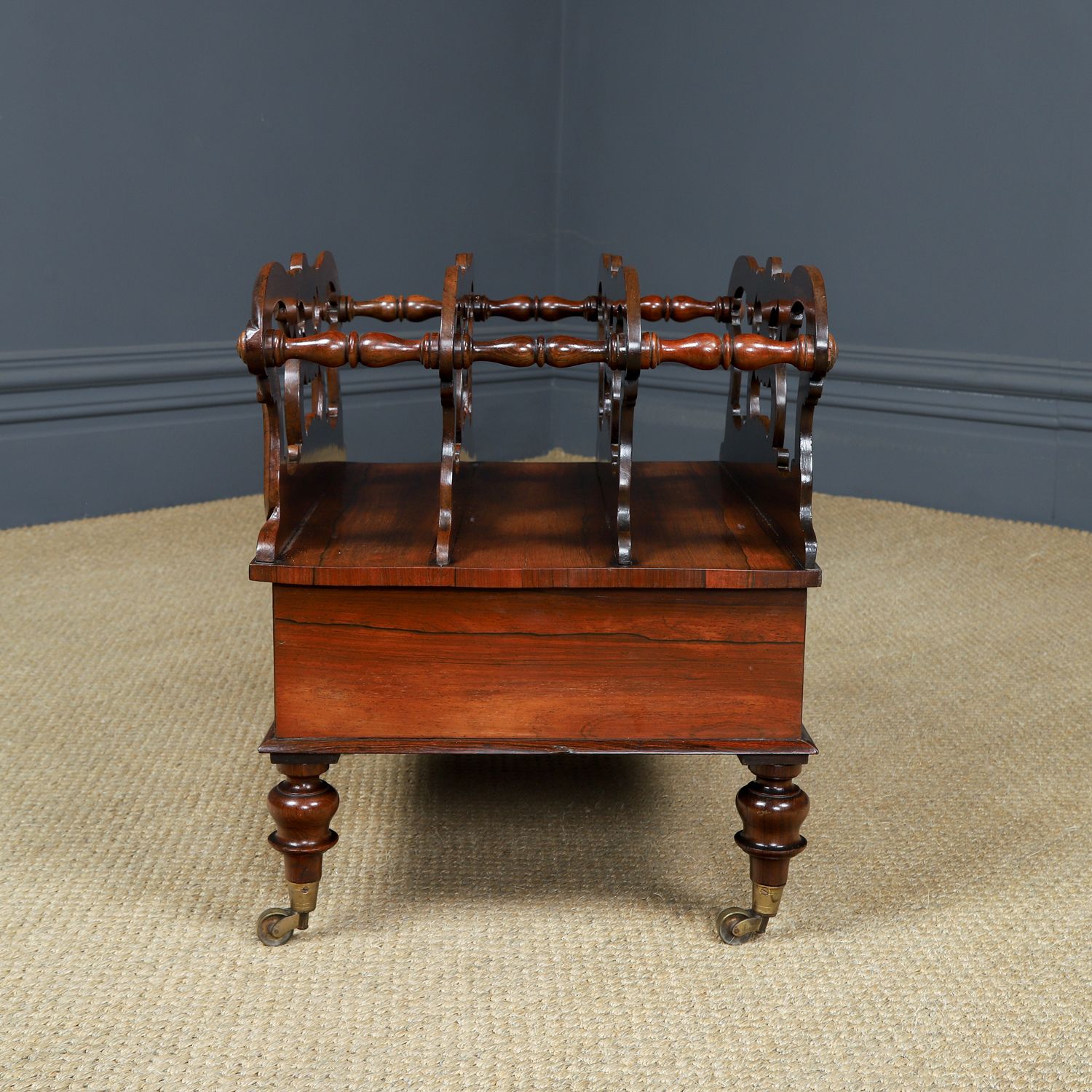 English Regency Rosewood Canterbury Newspaper Magazine Sheet Music Paper Rack Tidy Stand (Circa 1830) photo 1295.0