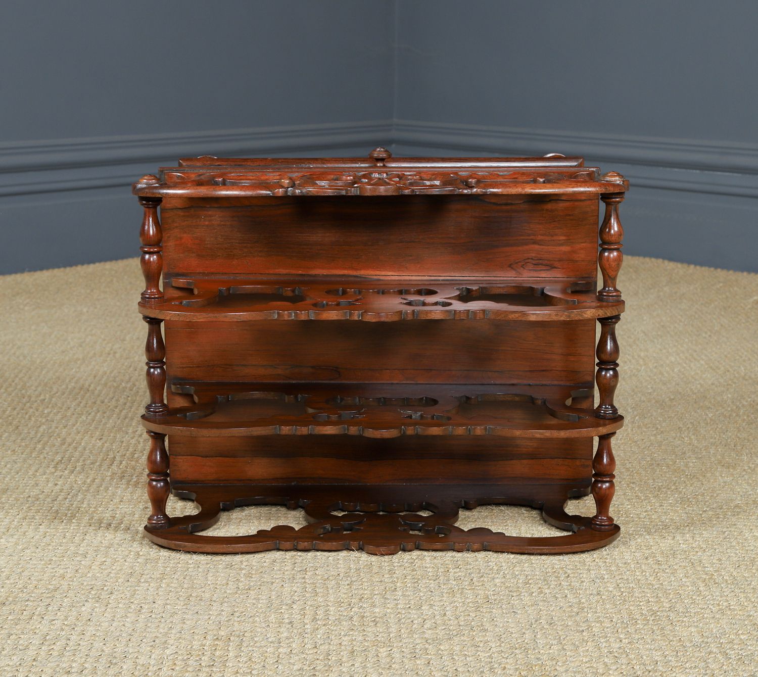 photo for sale English Regency Rosewood Canterbury Newspaper Magazine Sheet Music Paper Rack Tidy Stand (Circa 1830)