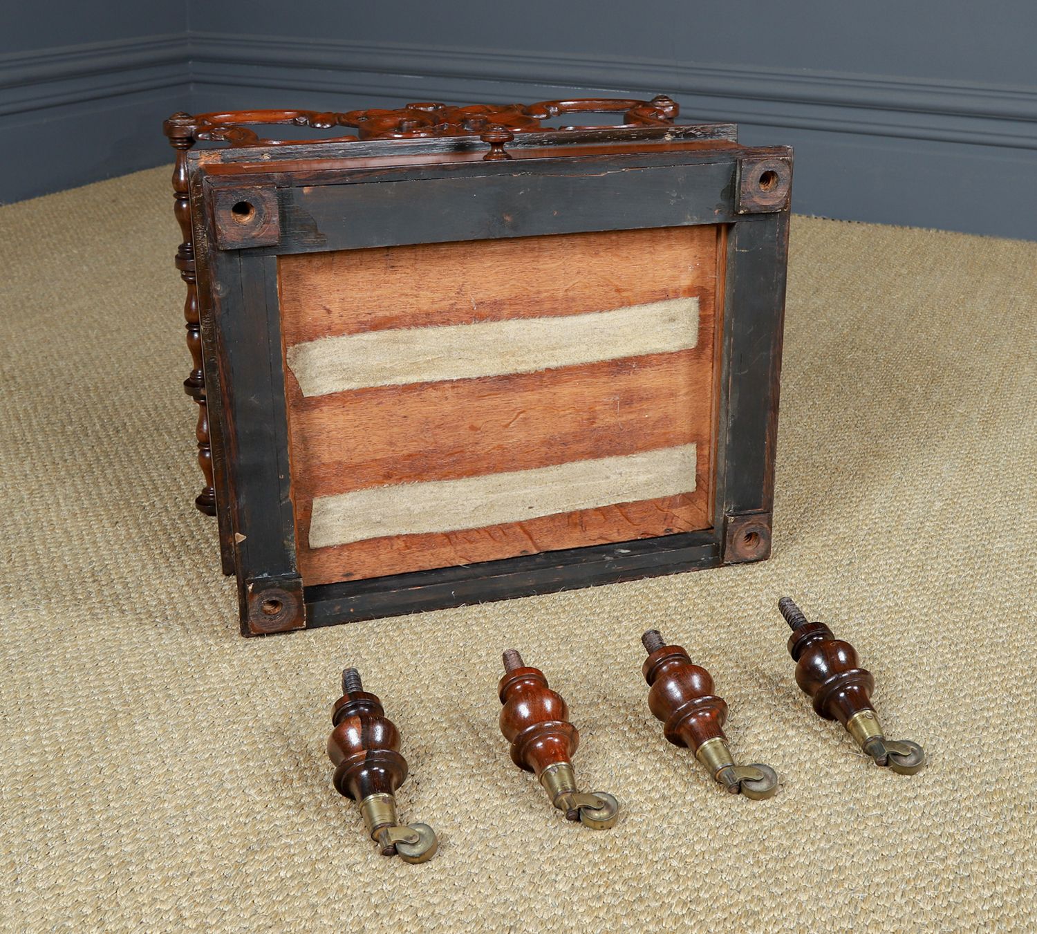 Home Decor English Regency Rosewood Canterbury Newspaper Magazine Sheet Music Paper Rack Tidy Stand (Circa 1830) photo