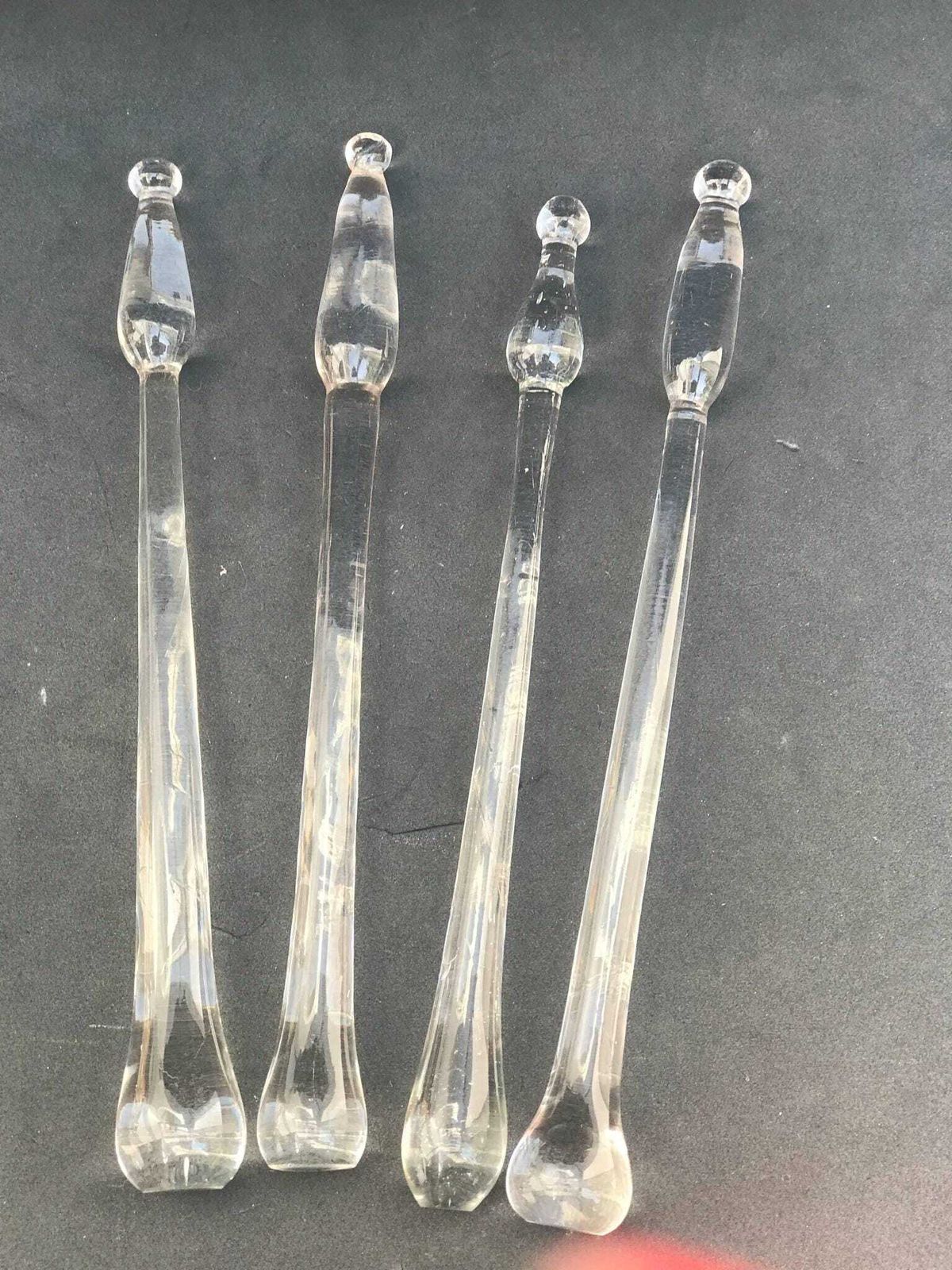 Swizzle Sticks Glazen Set Van 4 Handgemaakte Vintage Drankroerders Cocktailmixers Helder Glas Cadeau Deens Design Scandinavische Bar photo buy