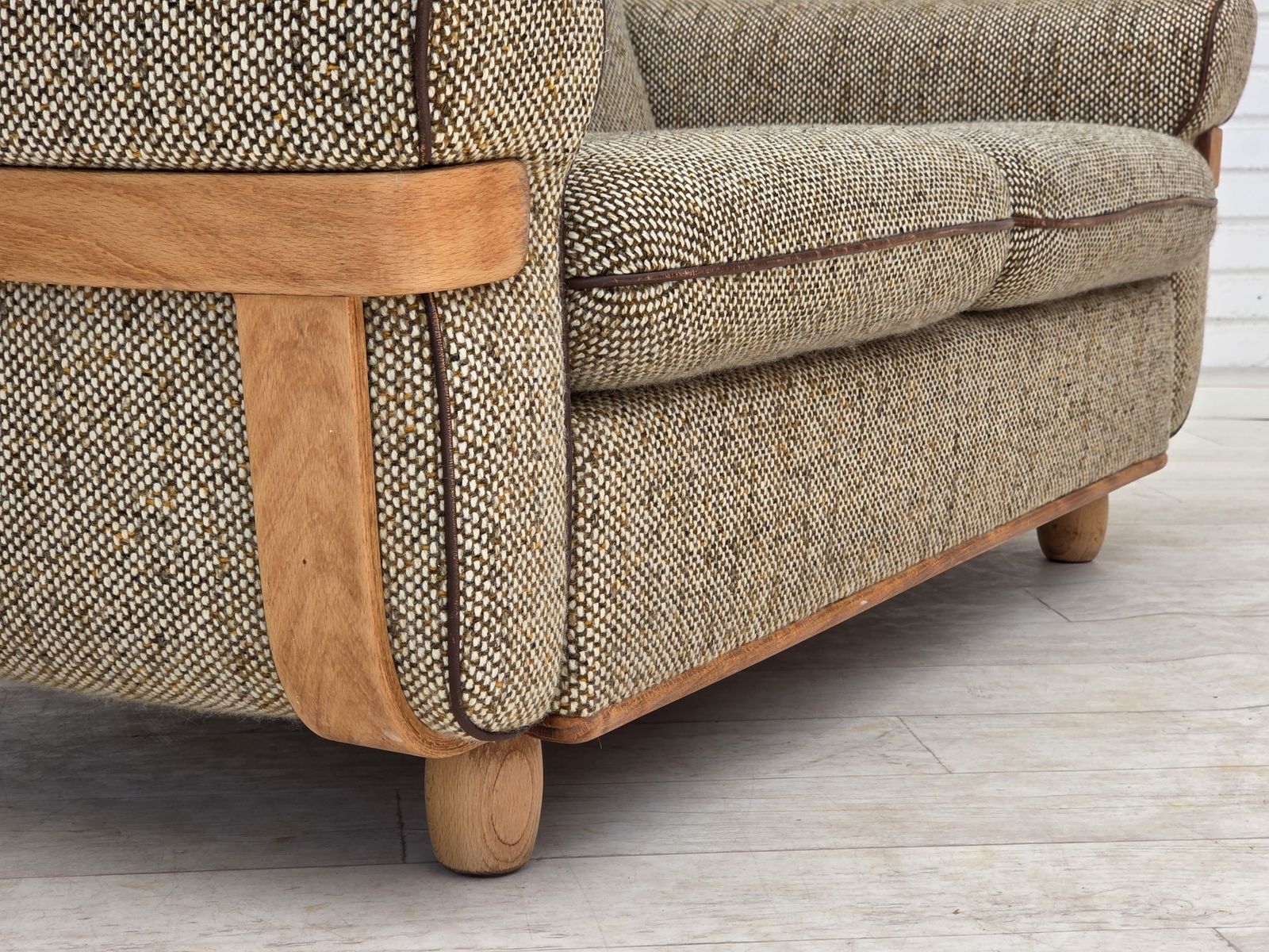 photo for sale 1970s, Danish 2 Seater Sofa, Original Condition, Furniture Wool, Bentwood.