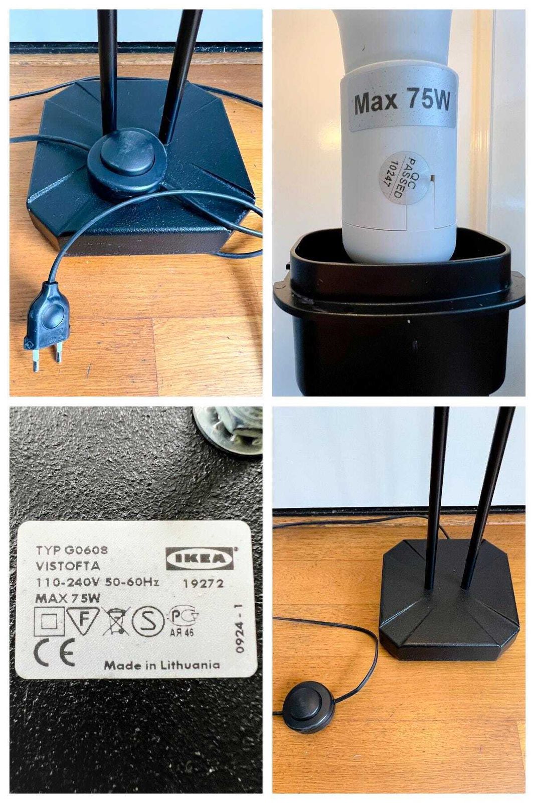 photo for sale Vintage Ikea Xl Floor Lamp 'Vistofta'   Design By Gunner Jensen   Excellent Condition   Collector's Item   Scandinavian Design