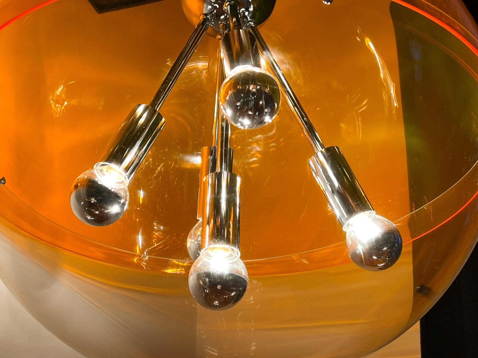 Vintage Xl Hanglamp Van Raak Amsterdam – Bol – Oranje – Space Age – Mcm photo vinterior