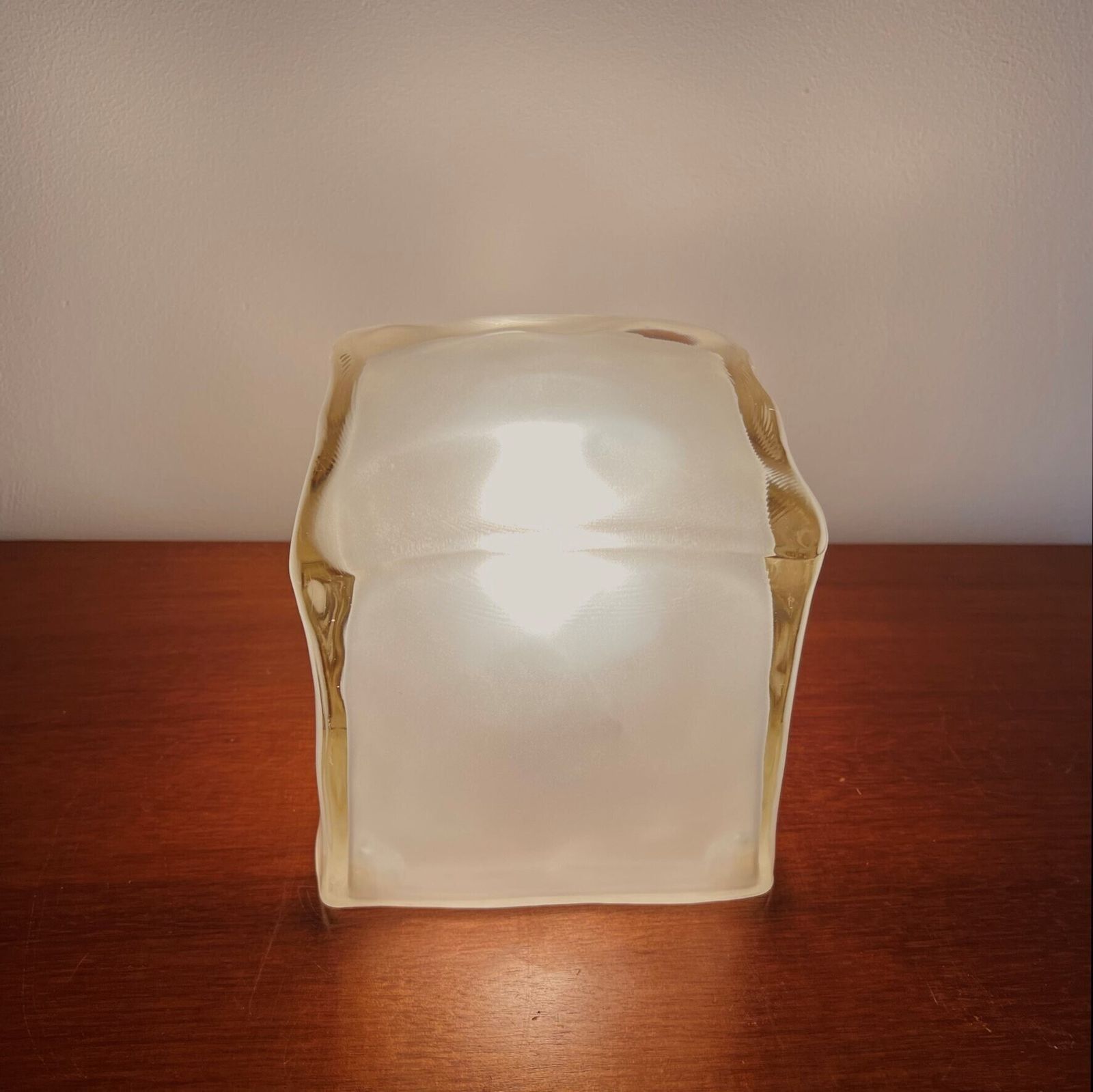 Iconic Vintage Ikea Iviken Ice Cube Lamp   Frosted Glass   Table Lamp photo for sale