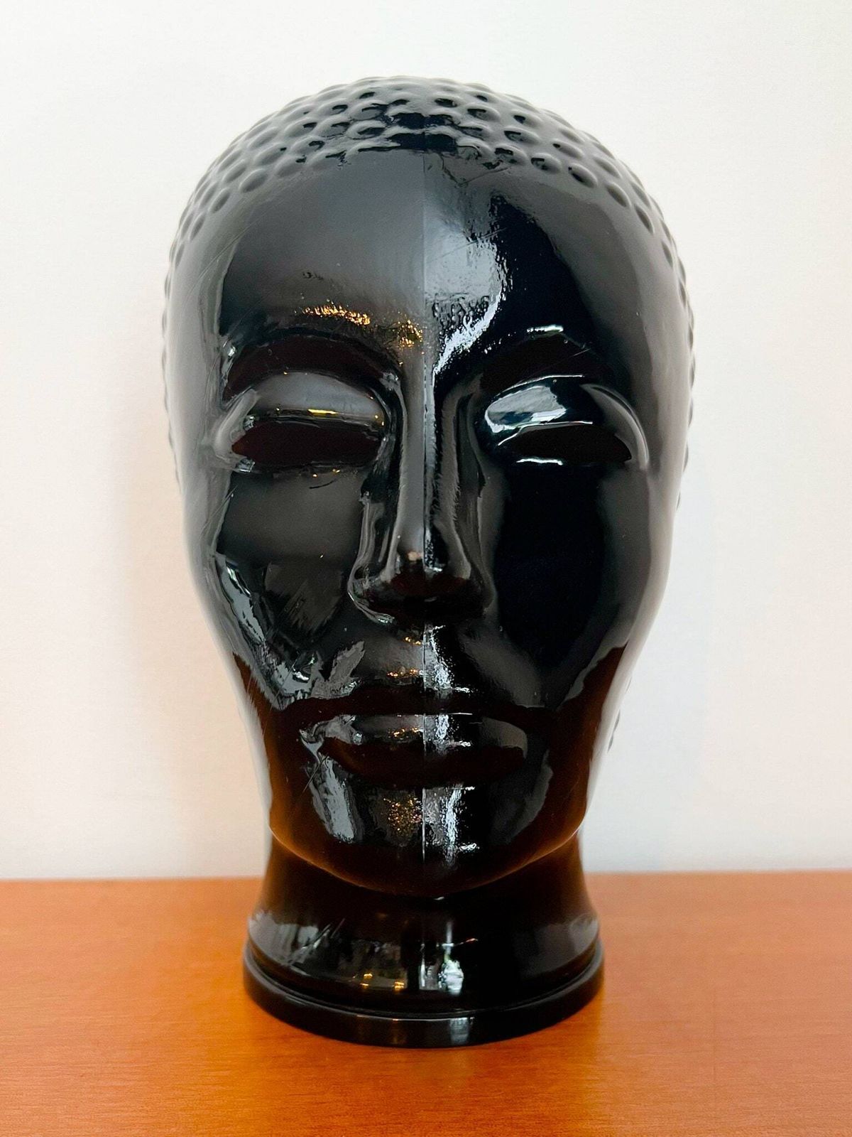 Vintage Black Glass Mannequin Head   1970s   Mid Century Modern Design photo furniture