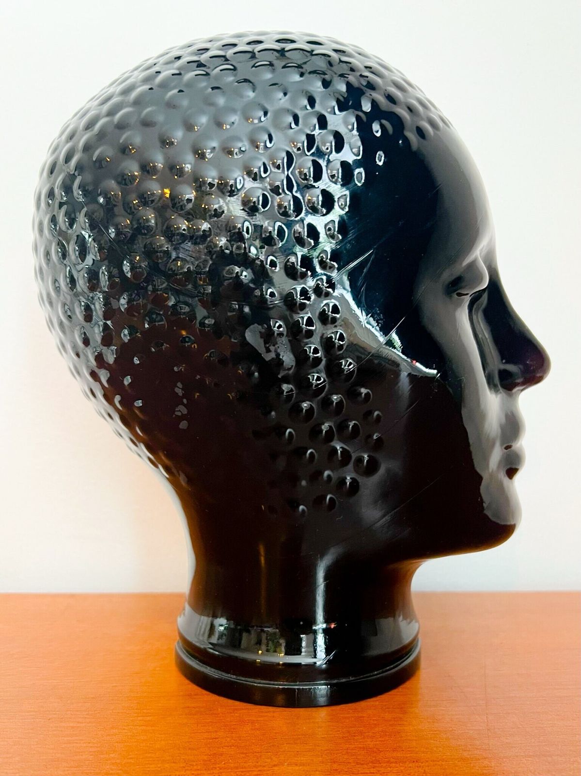 Vintage Black Glass Mannequin Head   1970s   Mid Century Modern Design photo Home Decor