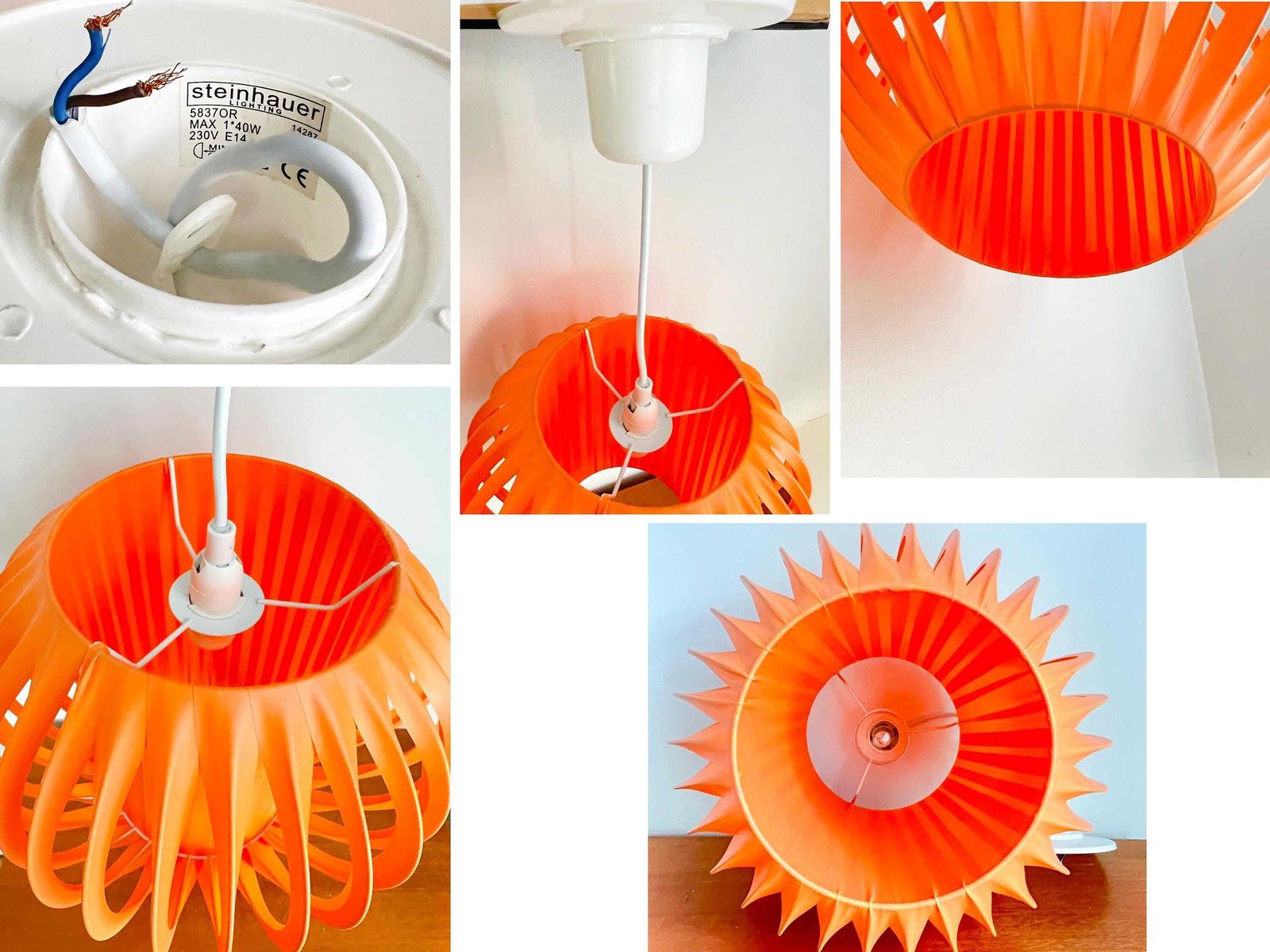 photo for sale Vintage Hanglamp   Dutch Design   Oranje   Space Age   Pop Art