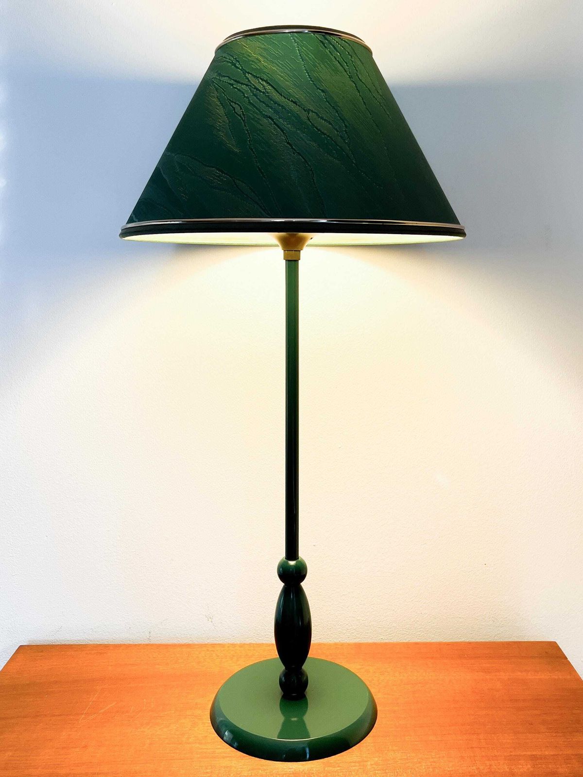 Vintage Tafellamp   Metaal   Groen, Goud   Mid Century photo vinterior