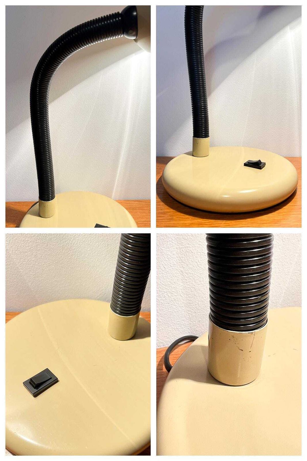 photo for sale Vintage Schmidt Model 7001 Bureaulamp Met Flexibele Gooseneck   Mushroom   Space Age   Cobra – Mid Century   Eye Ball
