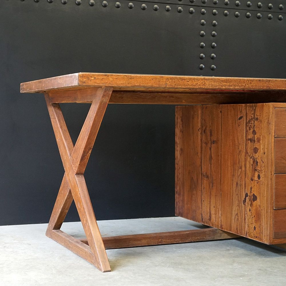 X  Leg Administrative Desk By Pierre Jeanneret C.1960 photo Furniture