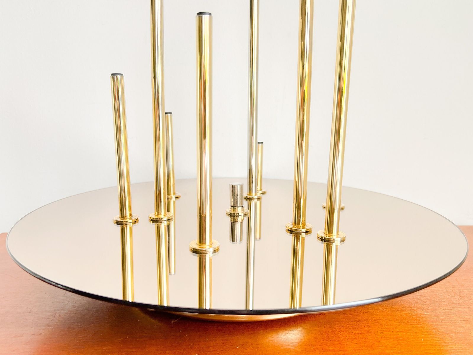 Hollywood Regency Ceiling Lamp By 'Massive' – 9 Lights – Tubular photo vintage