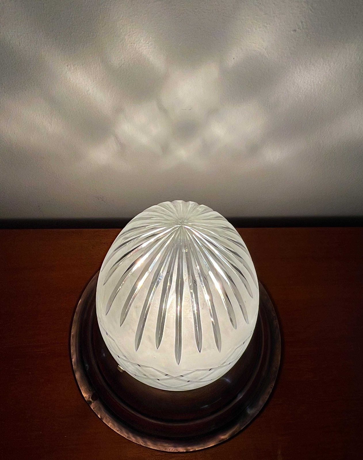 Antique / Vintage Ceiling Lamp   Copper, Crystal Glass   1930s   Art Deco   Jugenstil photo buy