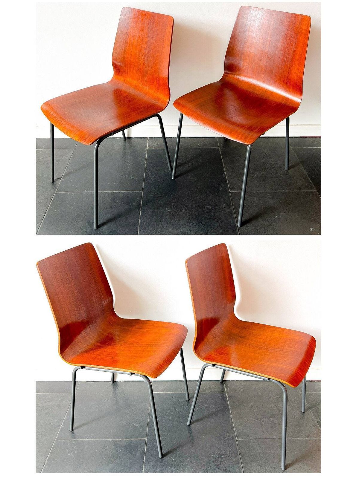 Vintage Auping Stoelen 'Euroika' (2 Beschikbaar) — Dutch Design Door Friso Kramer — Teakfineer, Metaal — 1963 photo buy