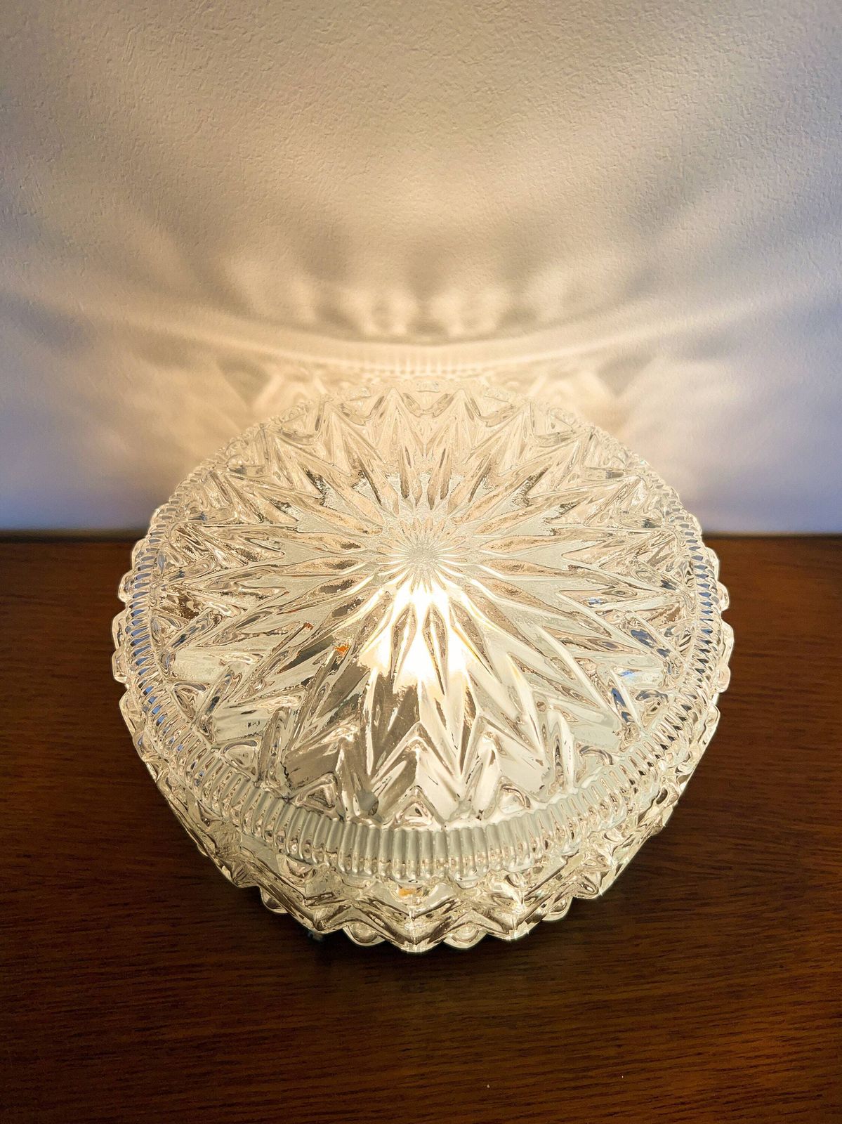 Vintage Mid Century Plafond /Wandlamp | Geslepen Glas, Metaal | Jaren 60/70 photo buy
