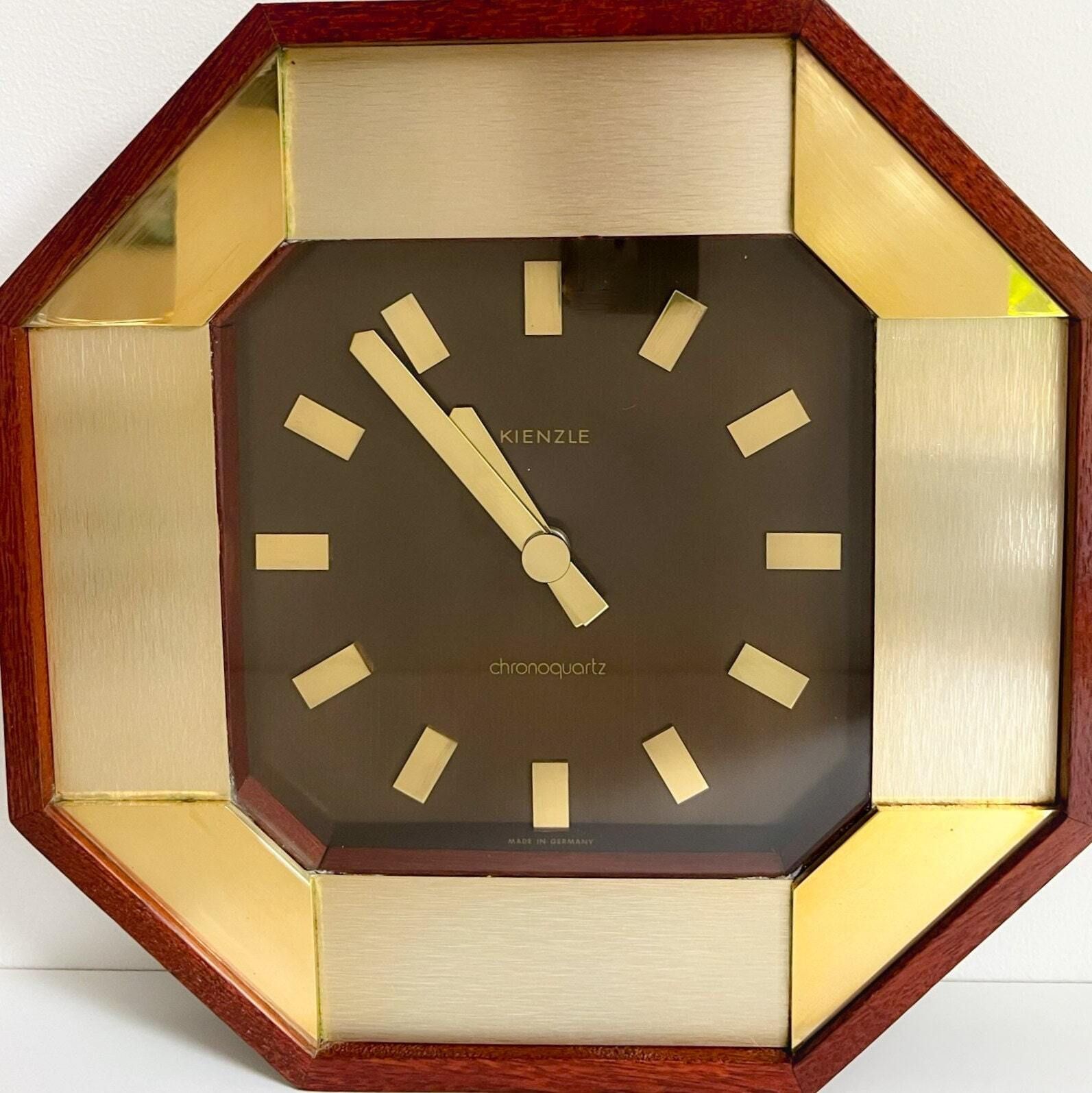 Collectors Item   Kienzle Chronoquartz Wall Clock   Wood (Teak)   Brass photo Home Decor